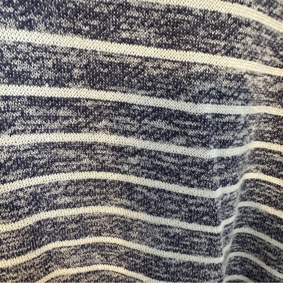 Ezra Mixed Media Long Sleeve Striped Top with Ruffled Hem Size M - Picture 9 of 9